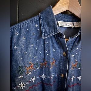 Reindeer Denim Christmas shirt